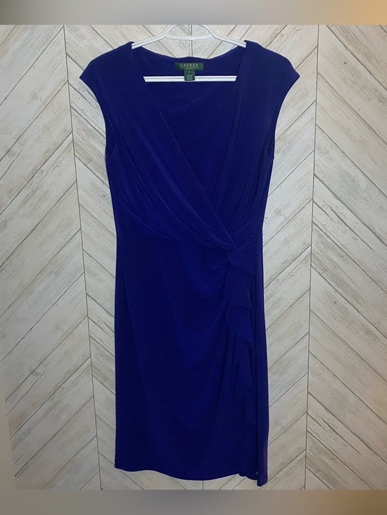 Ralph Lauren Dresses & Skirts - Ralph Lauren Cobalt Blue Cap Sleeve Wrap-Style Midi Dress